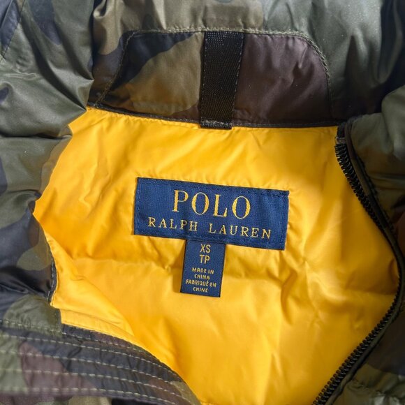 Polo Ralph Lauren Camo Camouflage Duck Down Puffer jacket Men Green Packable XS - Picture 4 of 9